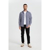 image:imageHISDERN Mens Long Sleeve Dress ShirtsPlaid Striped Button Down ShirtBig ampTall Men Gingham Camisa for Casual Business FormalNavy Blue Plaid