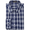 image:imageHISDERN Mens Long Sleeve Dress ShirtsPlaid Striped Button Down ShirtBig ampTall Men Gingham Camisa for Casual Business FormalNavy Blue Plaid