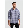 image:imageHISDERN Mens Long Sleeve Dress ShirtsPlaid Striped Button Down ShirtBig ampTall Men Gingham Camisa for Casual Business FormalNavy Blue Plaid