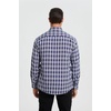 image:imageHISDERN Mens Long Sleeve Dress ShirtsPlaid Striped Button Down ShirtBig ampTall Men Gingham Camisa for Casual Business FormalNavy Blue Plaid