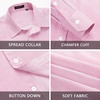 image:imageHISDERN Mens Long Sleeve Dress ShirtsPlaid Striped Button Down ShirtBig ampTall Men Gingham Camisa for Casual Business FormalPink Striped
