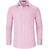 image:imageHISDERN Mens Long Sleeve Dress ShirtsPlaid Striped Button Down ShirtBig ampTall Men Gingham Camisa for Casual Business FormalPink Striped