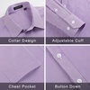 image:imageHISDERN Mens Long Sleeve Dress ShirtsPlaid Striped Button Down ShirtBig ampTall Men Gingham Camisa for Casual Business FormalPurple Striped