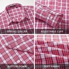 image:imageHISDERN Mens Long Sleeve Dress ShirtsPlaid Striped Button Down ShirtBig ampTall Men Gingham Camisa for Casual Business FormalRed Plaid