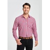 image:imageHISDERN Mens Long Sleeve Dress ShirtsPlaid Striped Button Down ShirtBig ampTall Men Gingham Camisa for Casual Business FormalRed Plaid