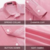 image:imageHISDERN Mens Long Sleeve Dress ShirtsPlaid Striped Button Down ShirtBig ampTall Men Gingham Camisa for Casual Business FormalRed Striped