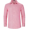 image:imageHISDERN Mens Long Sleeve Dress ShirtsPlaid Striped Button Down ShirtBig ampTall Men Gingham Camisa for Casual Business FormalRed Striped