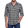 image:imageHISDERN Mens Long Sleeve Dress ShirtsPlaid Striped Button Down ShirtBig ampTall Men Gingham Camisa for Casual Business FormalBlack Checked
