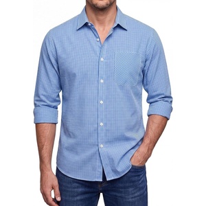 image:imageHISDERN Mens Long Sleeve Dress ShirtsPlaid Striped Button Down ShirtBig ampTall Men Gingham Camisa for Casual Business FormalBlue Plaid
