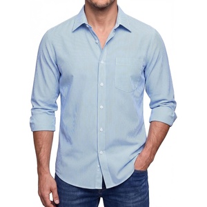 image:imageHISDERN Mens Long Sleeve Dress ShirtsPlaid Striped Button Down ShirtBig ampTall Men Gingham Camisa for Casual Business FormalBlue Striped