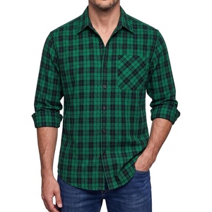 image:imageHISDERN Mens Long Sleeve Dress ShirtsPlaid Striped Button Down ShirtBig ampTall Men Gingham Camisa for Casual Business FormalHunter Green Plaid