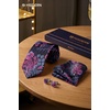 image:imageHISDERN Ties for Men Paisley Tie and Pocket Square Cufflinks Set Formal Classic Floral Necktie Handkerchief Wedding PartyFfuchsia Floral