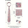 image:imageHISDERN Ties for Men Paisley Tie and Pocket Square Cufflinks Set Formal Classic Floral Necktie Handkerchief Wedding PartyFpinkWhite Floral