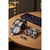 image:imageHISDERN Ties for Men Paisley Tie and Pocket Square Cufflinks Set Formal Classic Floral Necktie Handkerchief Wedding PartyFwhiteOrange Floral