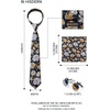 image:imageHISDERN Ties for Men Paisley Tie and Pocket Square Cufflinks Set Formal Classic Floral Necktie Handkerchief Wedding PartyFwhiteOrange Floral