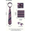 image:imageHISDERN Ties for Men Paisley Tie and Pocket Square Cufflinks Set Formal Classic Floral Necktie Handkerchief Wedding PartySburgundyNavy Striped