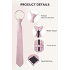 image:imageHISDERN Women PreTied Zipper Neck Ties Adjustable Solid Plaid Neckties Elegant Formal Girls Mens Tie for Business UniformsPlaid  Dusty Rose Pink
