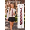 image:imageHISDERN Women PreTied Zipper Neck Ties Adjustable Solid Plaid Neckties Elegant Formal Girls Mens Tie for Business UniformsPlaid  Marron  Black