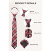 image:imageHISDERN Women PreTied Zipper Neck Ties Adjustable Solid Plaid Neckties Elegant Formal Girls Mens Tie for Business UniformsPlaid  Marron  Black