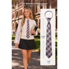image:imageHISDERN Women PreTied Zipper Neck Ties Adjustable Solid Plaid Neckties Elegant Formal Girls Mens Tie for Business UniformsPlaid  Pink  Black