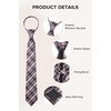 image:imageHISDERN Women PreTied Zipper Neck Ties Adjustable Solid Plaid Neckties Elegant Formal Girls Mens Tie for Business UniformsPlaid  Pink  Black