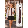 image:imageHISDERN Women PreTied Zipper Neck Ties Adjustable Solid Plaid Neckties Elegant Formal Girls Mens Tie for Business UniformsPolka Dot  Red  Black