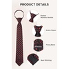 image:imageHISDERN Women PreTied Zipper Neck Ties Adjustable Solid Plaid Neckties Elegant Formal Girls Mens Tie for Business UniformsPolka Dot  Red  Black