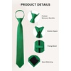 image:imageHISDERN Women PreTied Zipper Neck Ties Adjustable Solid Plaid Neckties Elegant Formal Girls Mens Tie for Business UniformsSolid  Dark Green