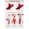 image:imageHISDERN Women PreTied Zipper Neck Ties Adjustable Solid Plaid Neckties Elegant Formal Girls Mens Tie for Business UniformsSolid  Red