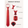image:imageHISDERN Women PreTied Zipper Neck Ties Adjustable Solid Plaid Neckties Elegant Formal Girls Mens Tie for Business UniformsSolid  Red