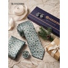 image:imageHISDERN Mens Ties Floral Paisley Necktie Set with Pocket Square Cufflinks Lapel Pin for Wedding Formal Business 4PCSBbeige  Dark Emerald Green