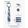 image:imageHISDERN Mens Ties Floral Paisley Necktie Set with Pocket Square Cufflinks Lapel Pin for Wedding Formal Business 4PCSBblue Gray