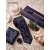 image:imageHISDERN Mens Ties Floral Paisley Necktie Set with Pocket Square Cufflinks Lapel Pin for Wedding Formal Business 4PCSBroyal Blue  Gold