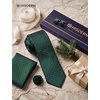 image:imageHISDERN Mens Ties Floral Paisley Necktie Set with Pocket Square Cufflinks Lapel Pin for Wedding Formal Business 4PCSGdark Green
