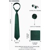 image:imageHISDERN Mens Ties Floral Paisley Necktie Set with Pocket Square Cufflinks Lapel Pin for Wedding Formal Business 4PCSGdark Green