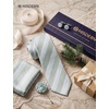 image:imageHISDERN Mens Ties Floral Paisley Necktie Set with Pocket Square Cufflinks Lapel Pin for Wedding Formal Business 4PCSGsage Green  Grey