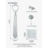image:imageHISDERN Mens Ties Floral Paisley Necktie Set with Pocket Square Cufflinks Lapel Pin for Wedding Formal Business 4PCSGsage Green  Grey