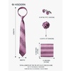 image:imageHISDERN Mens Ties Floral Paisley Necktie Set with Pocket Square Cufflinks Lapel Pin for Wedding Formal Business 4PCSPmauve  Pink