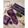 image:imageHISDERN Mens Ties Floral Paisley Necktie Set with Pocket Square Cufflinks Lapel Pin for Wedding Formal Business 4PCSPpurple  Black