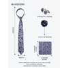 image:imageHISDERN Mens Ties Floral Paisley Necktie Set with Pocket Square Cufflinks Lapel Pin for Wedding Formal Business 4PCSPpurple  Ice Blue