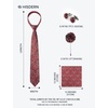 image:imageHISDERN Mens Ties Floral Paisley Necktie Set with Pocket Square Cufflinks Lapel Pin for Wedding Formal Business 4PCSRedbright Red
