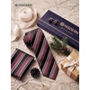 image:imageHISDERN Mens Ties Floral Paisley Necktie Set with Pocket Square Cufflinks Lapel Pin for Wedding Formal Business 4PCSRwine Red  Black