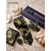 image:imageHISDERN Mens Ties Floral Paisley Necktie Set with Pocket Square Cufflinks Lapel Pin for Wedding Formal Business 4PCSYyellow  Black