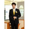image:imageHISDERN Mens Yellow Necktie Handkerchief Elegant Silk ties and Pocket Square Set Classic Light Yellow Bow Tie for Wedding Party