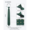 image:imageHISDERN PreTied Mens Tie Zipper Ties for Men Solid Striped Polka Dot Necktie for Formal Business Wedding 205x315 InchPolka Dot  Dark Green  Yellow