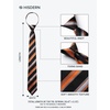image:imageHISDERN PreTied Mens Tie Zipper Ties for Men Solid Striped Polka Dot Necktie for Formal Business Wedding 205x315 InchStripe  Orange  Black