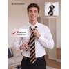 image:imageHISDERN PreTied Mens Tie Zipper Ties for Men Solid Striped Polka Dot Necktie for Formal Business Wedding 205x315 InchStripe  Orange  Black