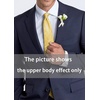 image:imageHISDERN Yellow Dress Shirt for Men Long Sleeve with Matching Tie and Handkerchief Set Classic