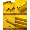 image:imageHISDERN Yellow Dress Shirt for Men Long Sleeve with Matching Tie and Handkerchief Set Classic