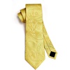 image:imageHISDERN Yellow Dress Shirt for Men Long Sleeve with Matching Tie and Handkerchief Set Classic